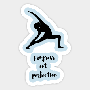 yoga - progress not perfection Sticker